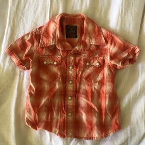Lucky Brand Kids Orange Plaid Button Down Shirt